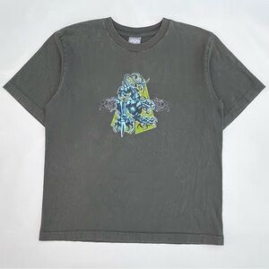 Vintage Y2K Utility Cyber Grunge Metal Panther Electronic T Shirt Men’s Small